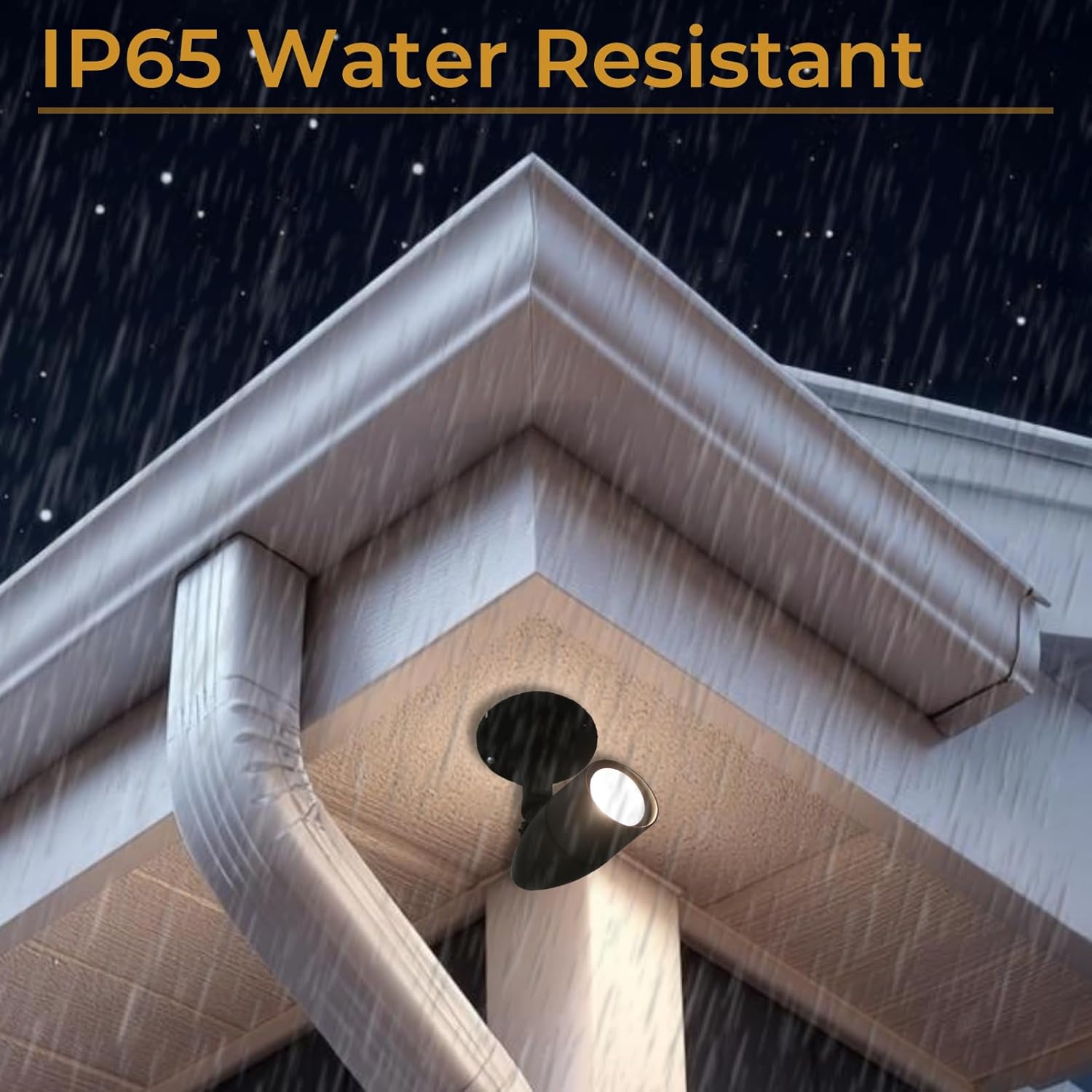 LED Outdoor Single Bullet Flood Light, 10W Hardwired Spotlight, Waterproof Security Light for Yard, Patio & Landscape, 3000K Warm White, 960 Lumens, Adjustable, Black Metal Exterior - Image 6