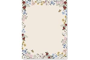 AnyDesign Decorative Printer Paper 8.5 x 11 Inches with Vintage Floral Design