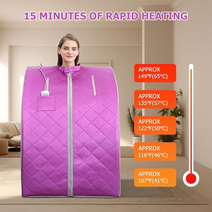Sauna de Infrarrojos Smartmak Portátil para Una Persona - Púrpura miniatura 4