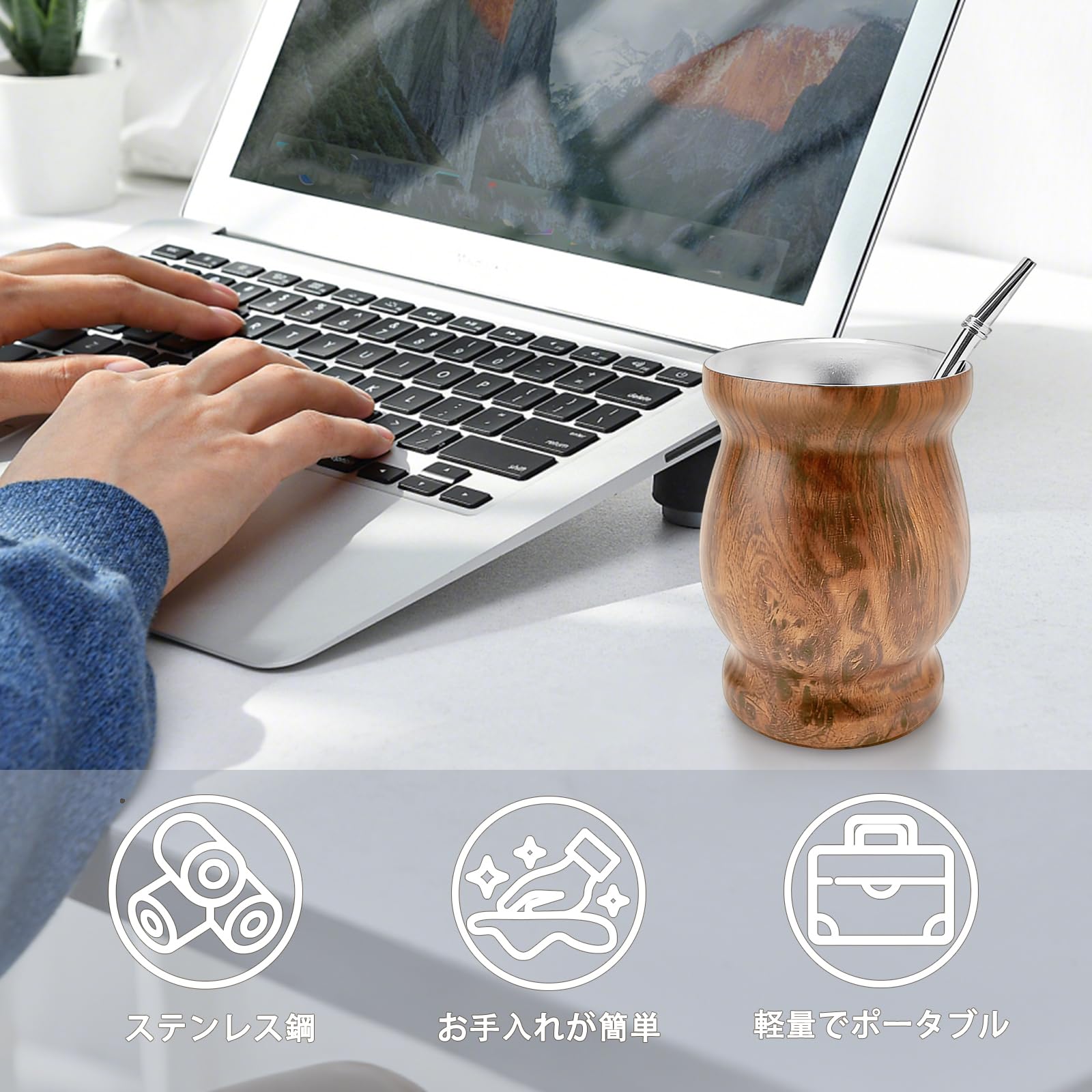 Amazon.co.jp: マテ茶 カップ ステンレス製 マテ茶 セット 230ml マテ