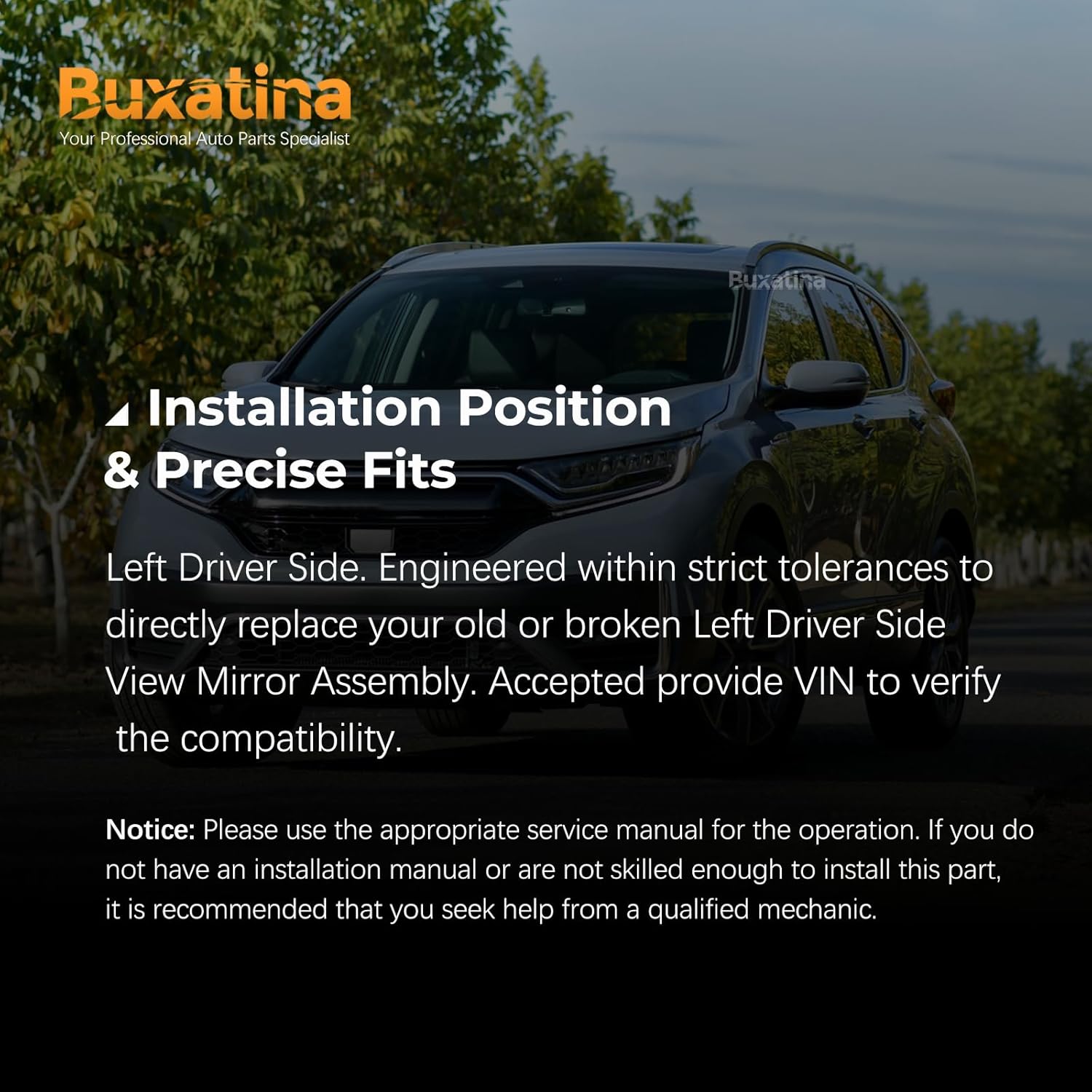 76258-TLA-A32 Left Driver Side View Mirror for Honda CR-V 2017-2022 Left Driver Side Door Mirror Assembly with 9 Pins/Power Adjust/Heated/Signal Light/Blind Spot 76258TLAA32 HO1320318