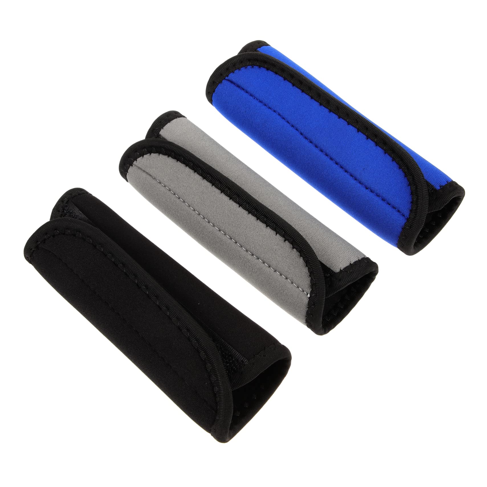 PACKOVE 12piezas Fundas para Asas De Equipaje Envolturas Antideslizantes para Maletas Cubiertas De para Bolsas De Mano Identificadores De Equipaje Colores Negro Azul y Gris