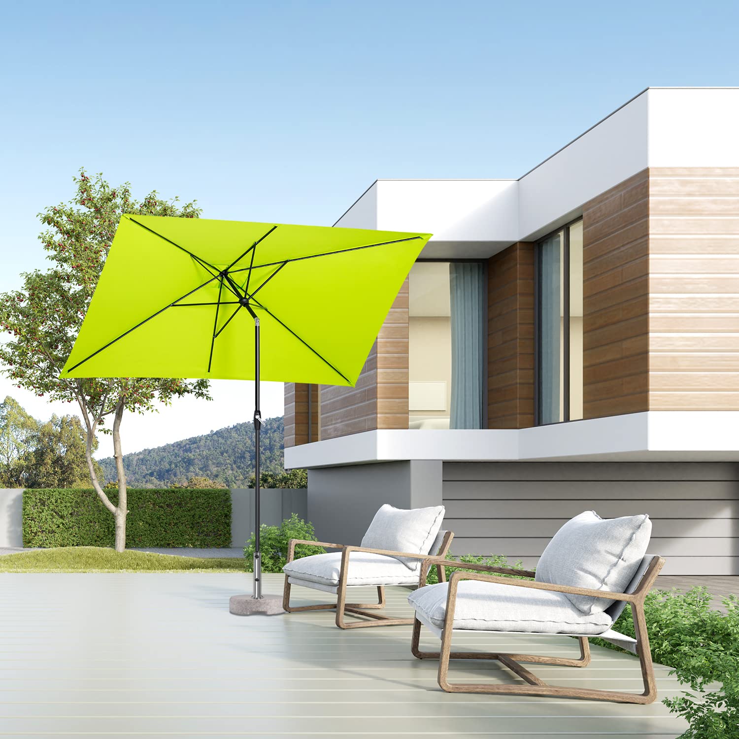 Sekey Aluminiowy parasol przeciwsłoneczny, na taras, ochrona przed promieniowaniem UV 50+, prostokątny