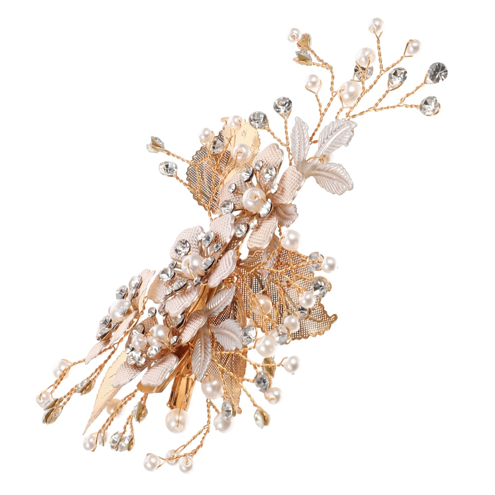 MAGICLULU 5St Haarnadel Haarspangen Haarklammer hairpin Hochzeit Strass-Kopfschmuck Tiara haarschmuck Brautaccessoires goldene Haarspange Blatt Kopfbedeckung Zubehör Brautjungfer