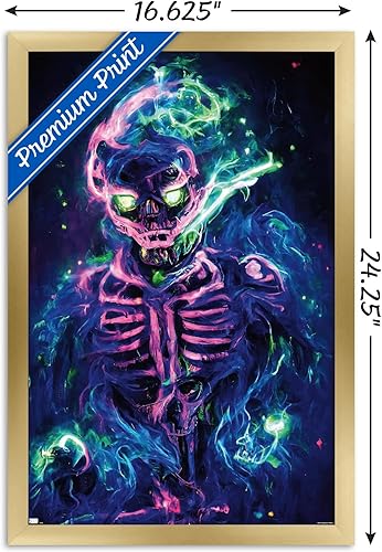 Miniatura 67 de Trends International Wumples - Póster de pared de esqueleto neón, 22.4 pulgadas de largo x 14.7 pulgadas, versión premium sin marco