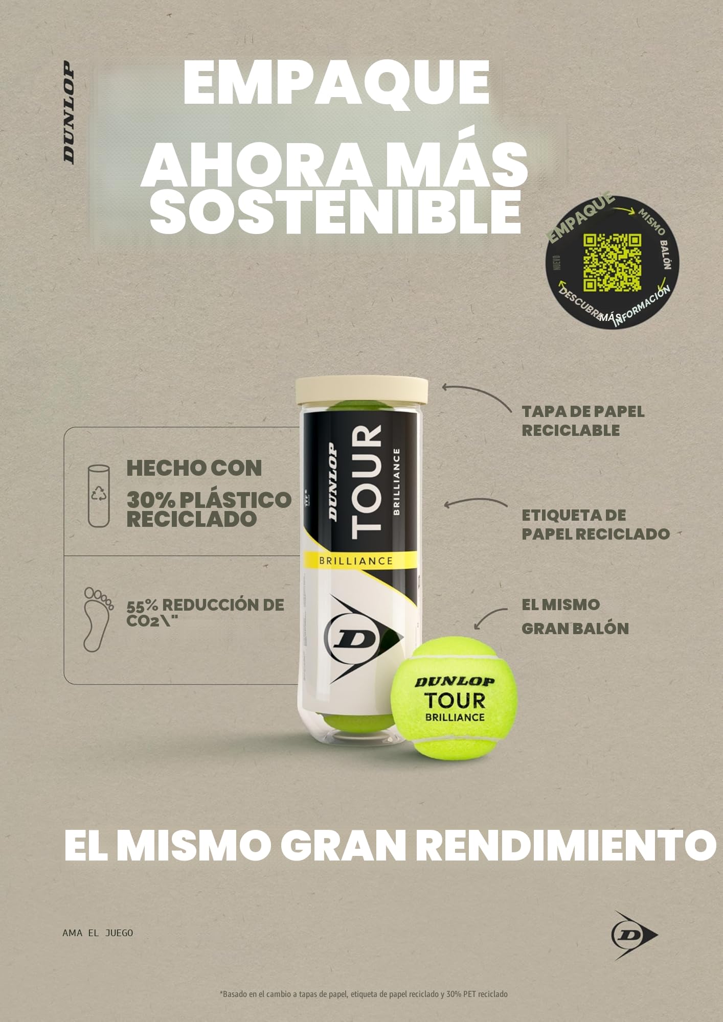 Dunlop Pelota de Tenis Tour Brilliance 3 Pelotas