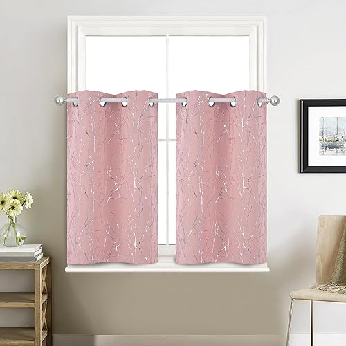 Tony's collection Paneles de cortina cortos para oscurecer la habitación, cortinas funcionales con aislamiento térmico de goma impresa, para disponible en Yaxa Venezuela