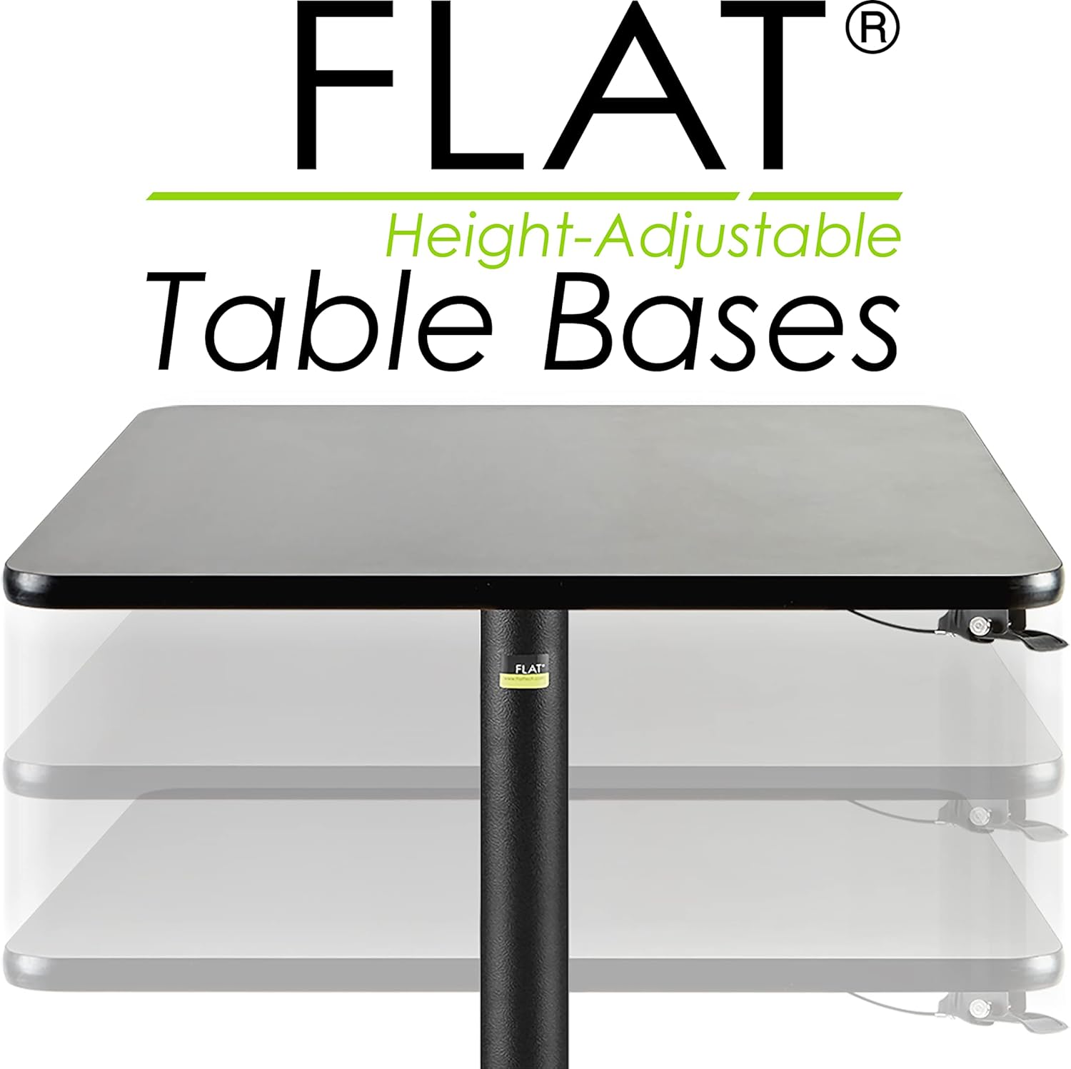 FLAT AUTO-Adjust UR22 Table Base, Height Adjustable Pneumatic Post,