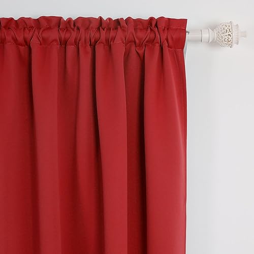 Miniatura 2 de Cortinas opacas Deconovo con barra en tamaño de 42 pulgadas, un panel