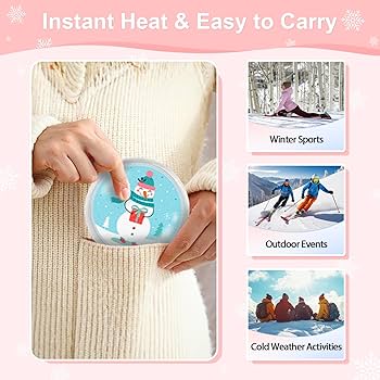 Bouillotte Pastille Chaufferette Main Reutilisable,4 Pcs Hand Warmers De Noël,Mini Bouillotte Main En Couleurs Pour L'hiver Les Journées Froides Au Bureau En Déplacement Randonnée Chauffe Main