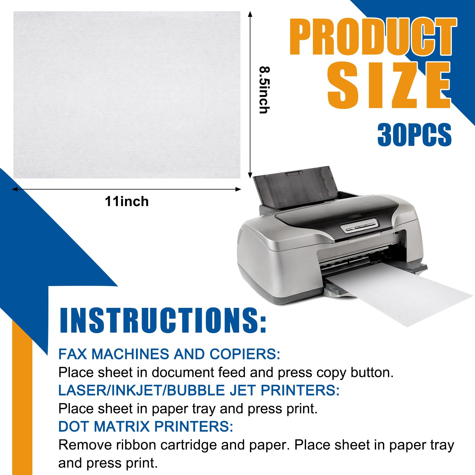 Fuyoooo 30 hojas de limpieza de impresora de 8.5 x 11 pulgadas, hojas de limpieza de escáner, trituradora de papel para copiadora, fax, computadora, escáner, impresión