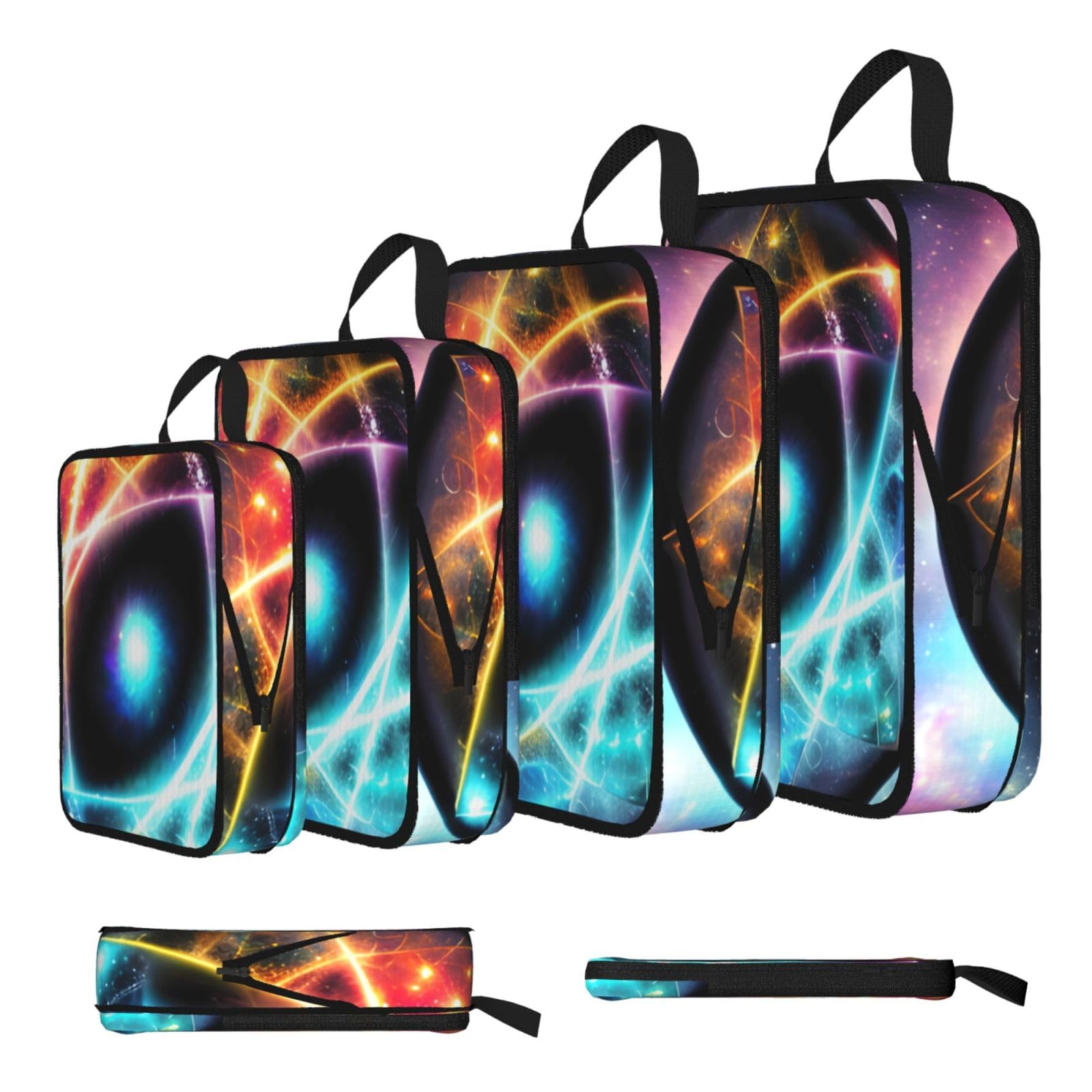 Sxzvvbn Black Wonderful Universe Compression Packing Cubes 4 Piece Set