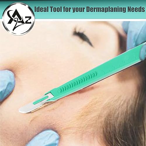 Miniatura 4 de Cuchillas desechables para bisturí #10 hechas de acero inoxidable templado, caja de 10 cuchillos estériles para bisturí con mango de plástico,