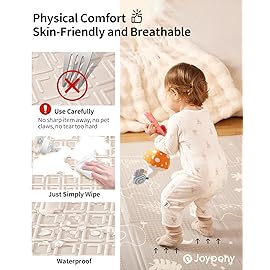 Joypony Baby Play Mat, 71x59 Inch Foldable Play Mats for Babies and Toddlers, Waterproof & Anti-Slip Portable Foam Floor Mat for Tummy Time with Travel Bag Indoor Outdoor