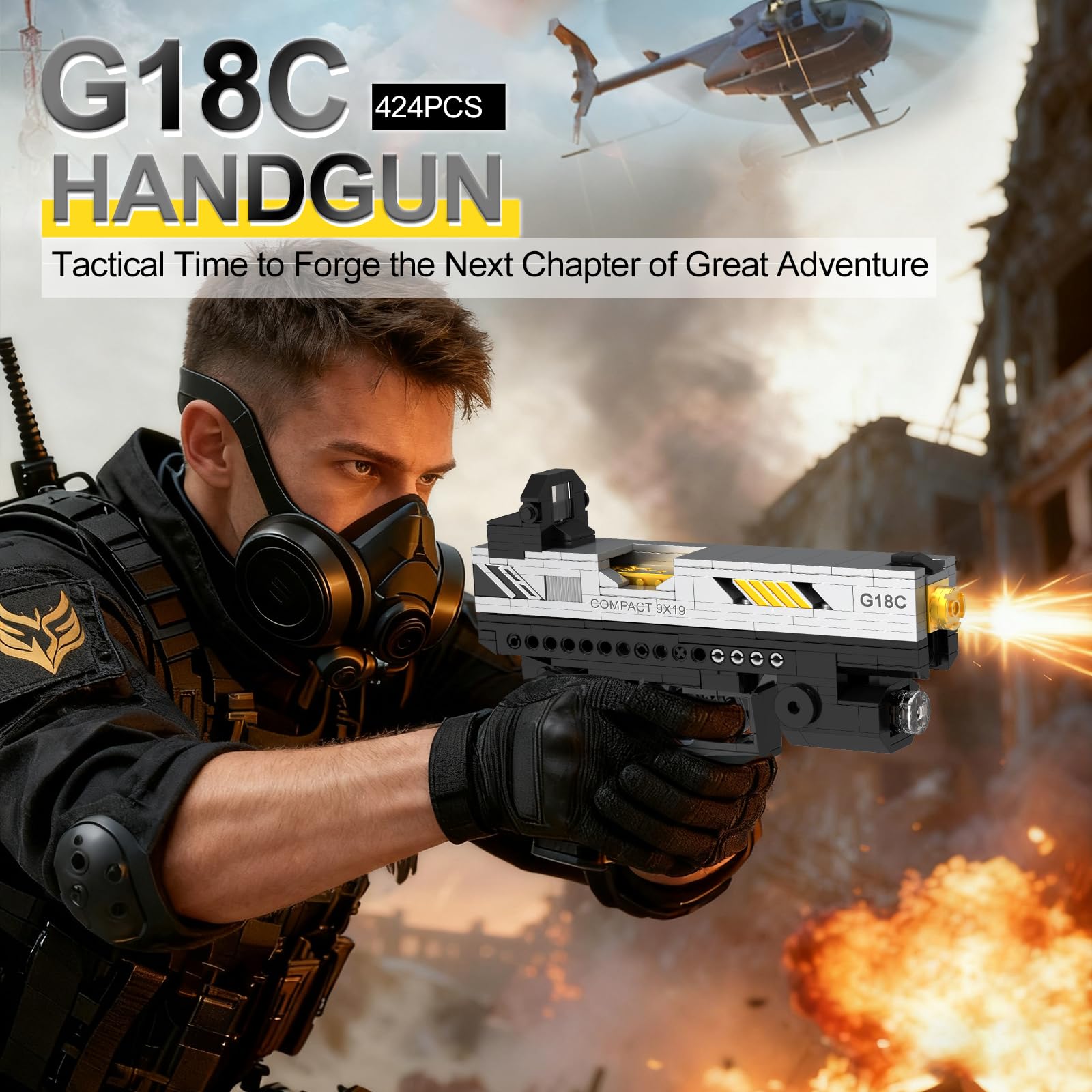 G18 Blocs Pistolet pour Adultes Garçons