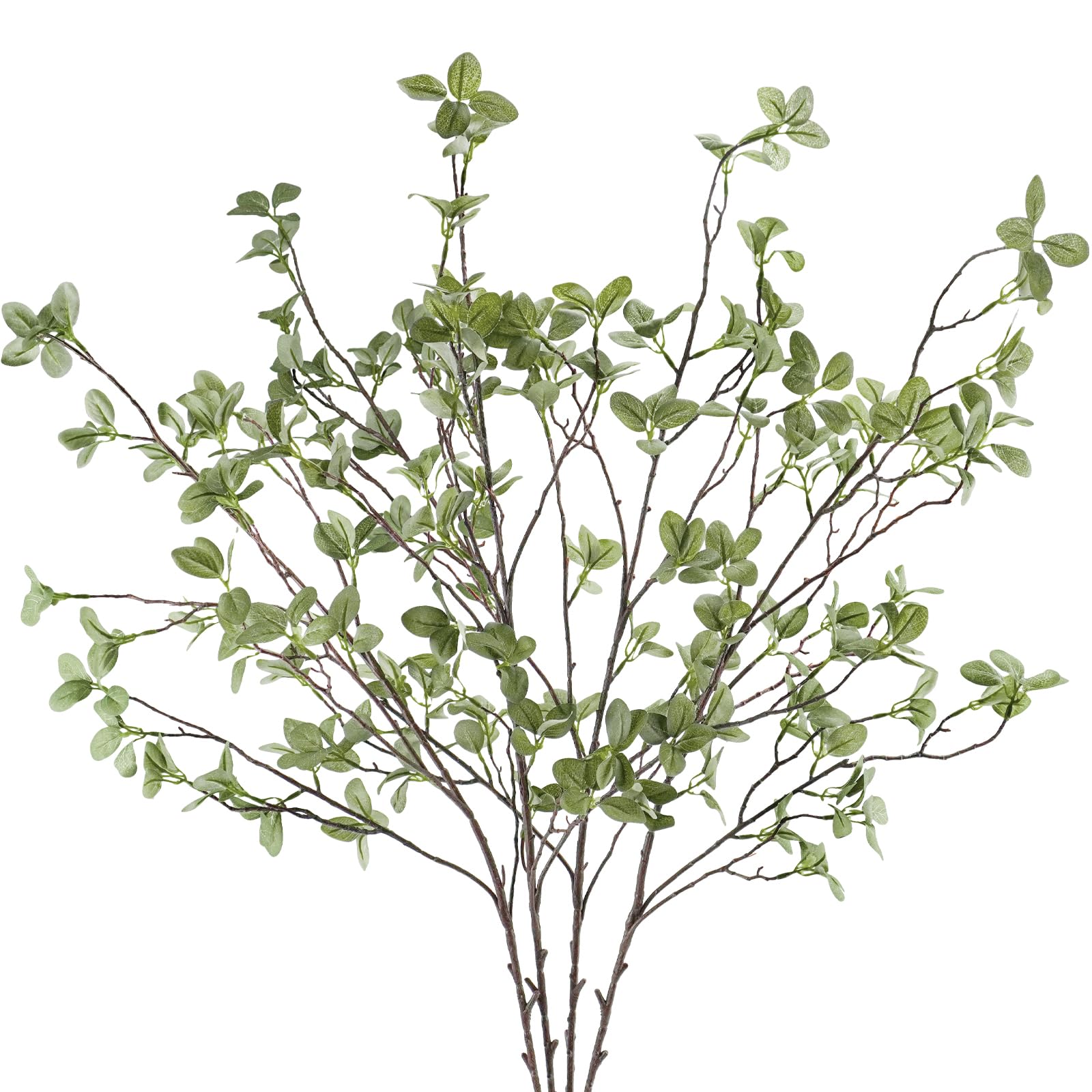 41” Artificial Greenery Stems, Long Fake Plant Twigs Faux Greenery Branches for Tall Vase Home Party Wedding Office Decor (4 Pcs)