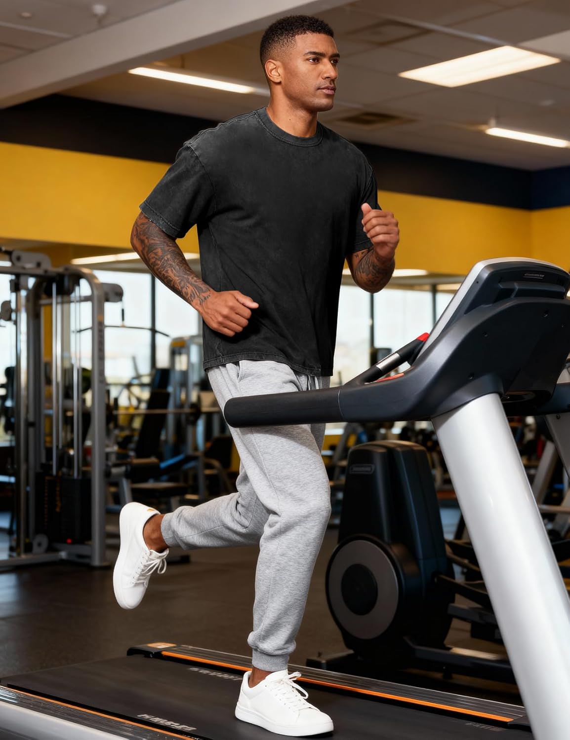 Eiscntd Men's Oversized T-Shirts Heavyweight Cotton Vintage Washed Loose Fit Unisex Baggy Tee Shirts - Image 2