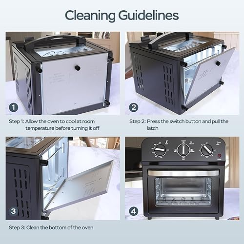 Miniatura 8 de PlumChef - Horno tostador de convección de 13 cuartos de galón, 4 rebanadas, 1500 W, horno multifunción para asar, hornear, parrilla, asar, tostar,