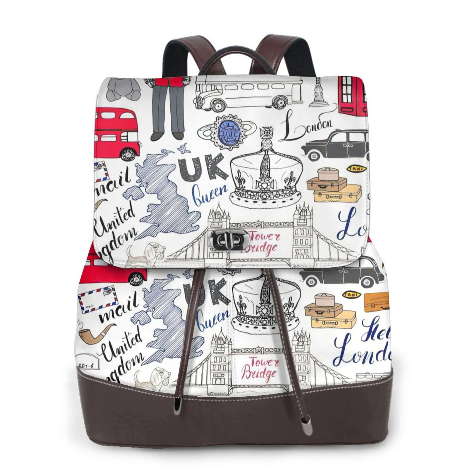 Sac à dos de randonnée cuir ordinateur portable sac campus décontracté noir