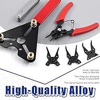 Vista 5 de Glarks 3 piezas de herramienta de sujeción de embrague de CA ajustable, soporte de embrague y alicates de anillo de presión 4 en 1 con kit