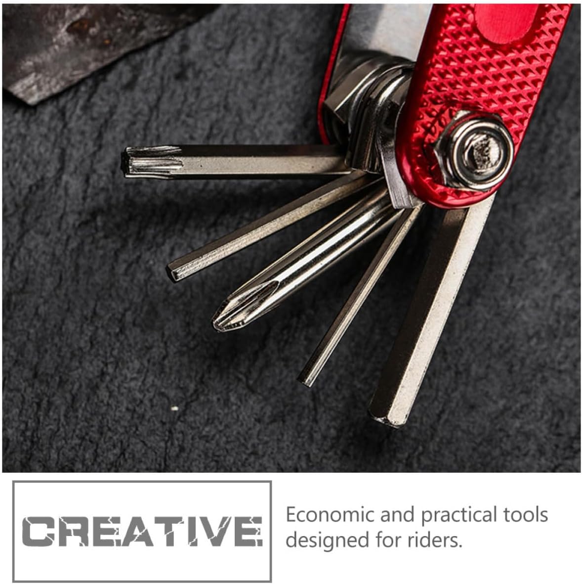 Lurrose Bike Repair Tool Multifunction Outdoor Bicycle Maintenance Wrench Set with Inner Hexagon Spanner Red Compact for Road and Mountain Bikes