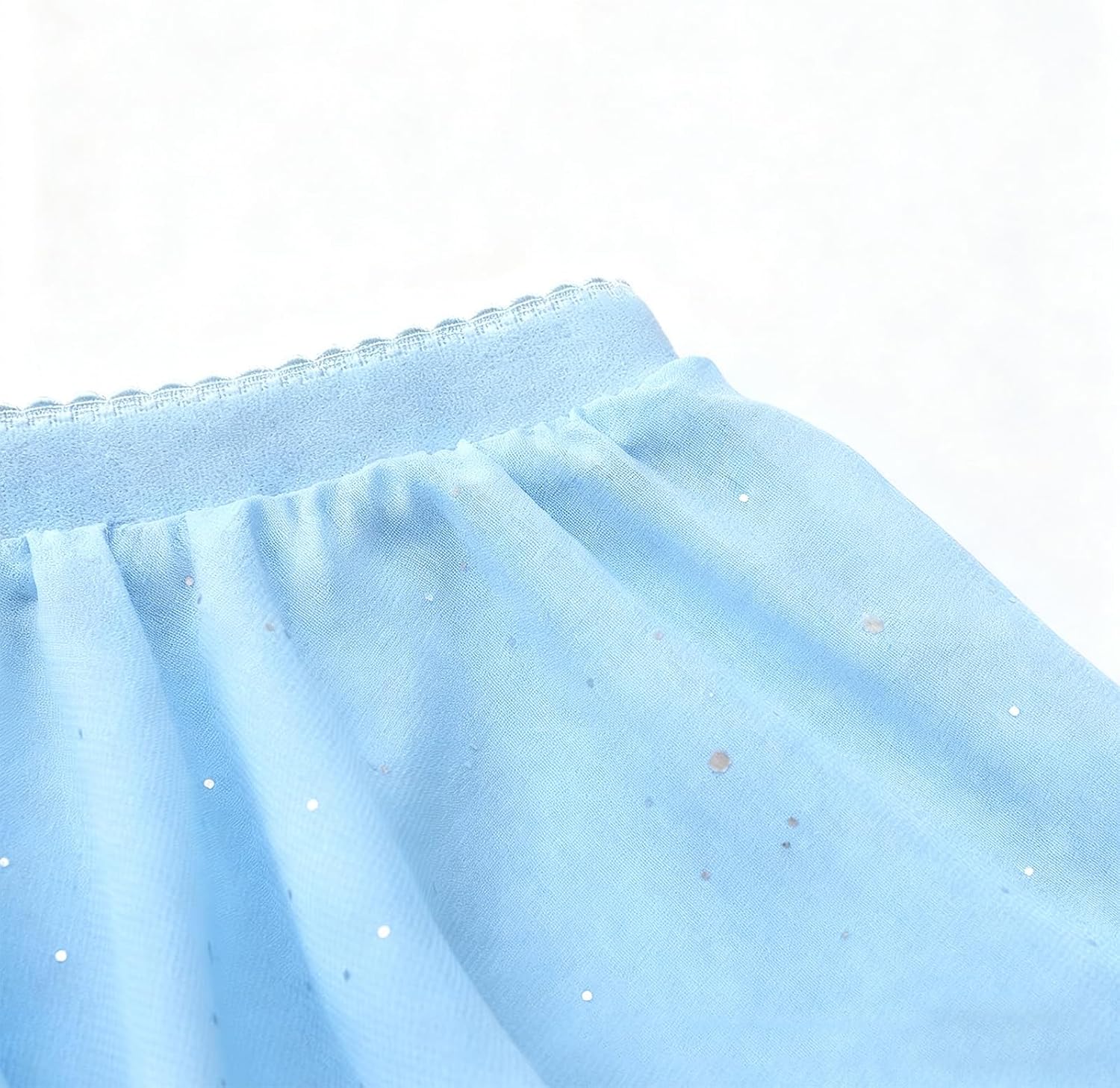 Shinsto Girls Ballet Dance Skirts with Hair Scrunchie for Stage Performance Figure Skating Sequin Top