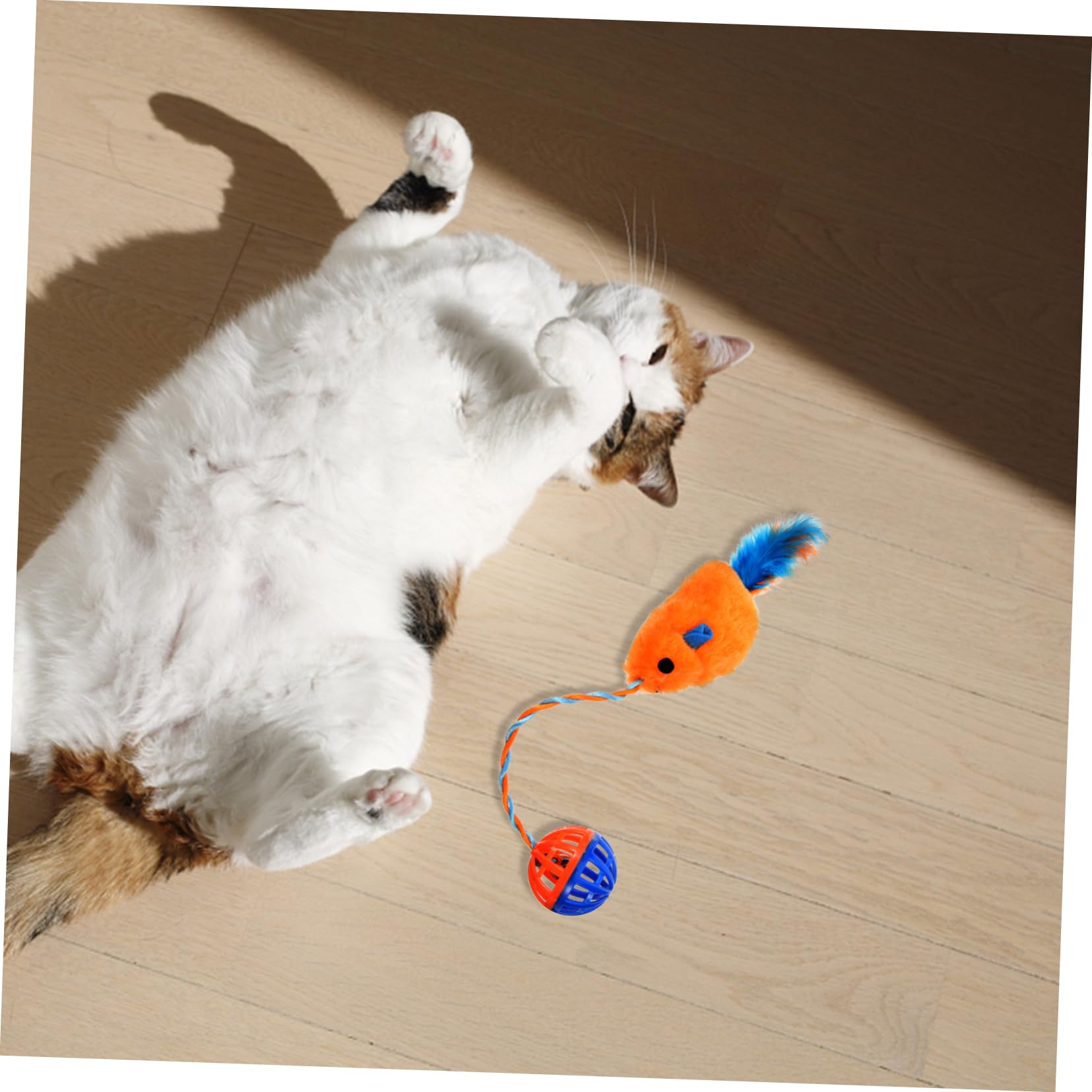 Sosoport Jouet Interactif Jouet Amusant avec Clochette en Peluche et Plastique pour Chat pour Chatons, pour Divertissement et Jeu en Intérieur