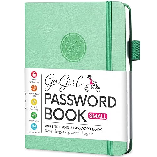Miniatura 7 de GoGirl Cuaderno para contraseñas con pestañas alfabéticas, diario de direcciones de Internet y contraseñas para guardar inicios de sesión de sitios