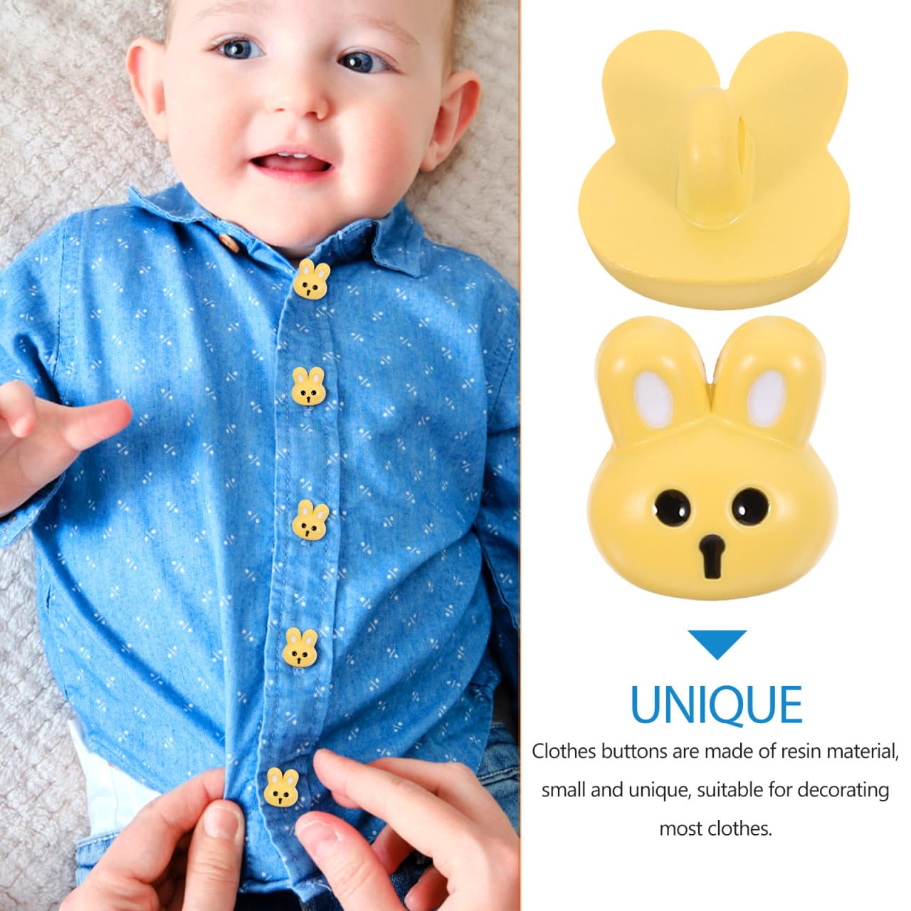 SEWACC 12Pcs Resin Rabbit Buttons Small Decorative Sewing Buttons for DIY Clothes Coats Hats and Accessories - Image 4