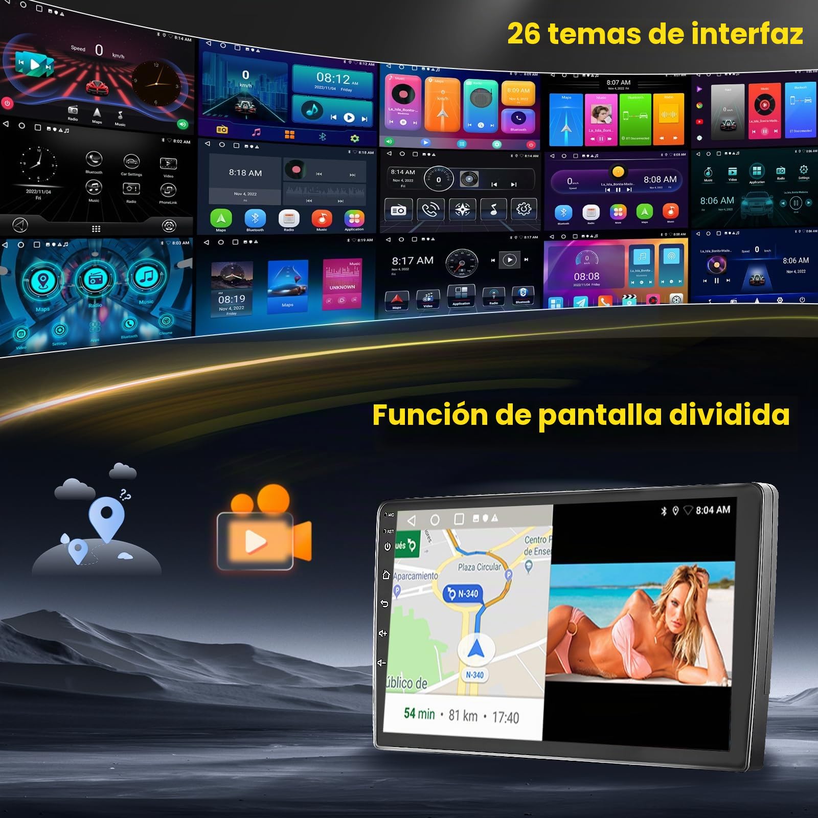 Hikity 2+64G Android 15 Radio Coche para Peugeot 107 / Toyota Aygo/Citroen C1 2004-2014 con 10,1" Pantalla Táctil, 2 DIN Radio con Carplay inalámbrico Android Auto Radio FM/RDS BT GPS WiFi +Cám+Mic