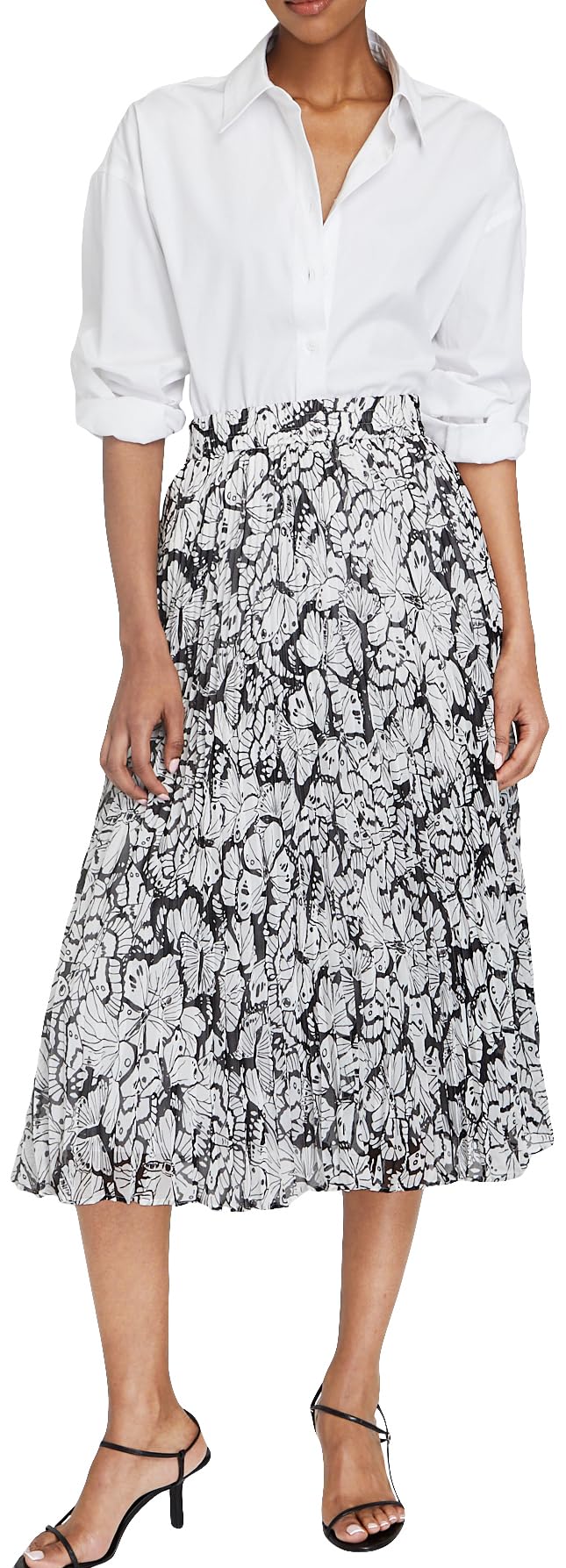 Jupe Club Monaco Coton Noir Et Ivoire Imprimé Paisley/floral - Taille 4 (S) - Neuve Sans étiquettes
