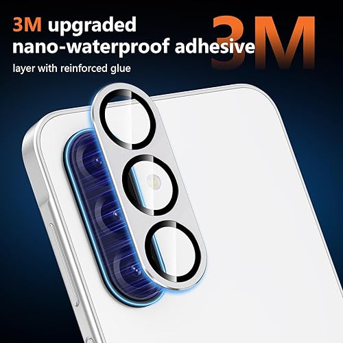 Vista 359 de para Samsung Galaxy Z Flip 7 Protector de Lente de Cámara, Cubierta de Lente de Vidrio Templado con Anillo de Metal Individual, [Fuerte Adhesión] 1