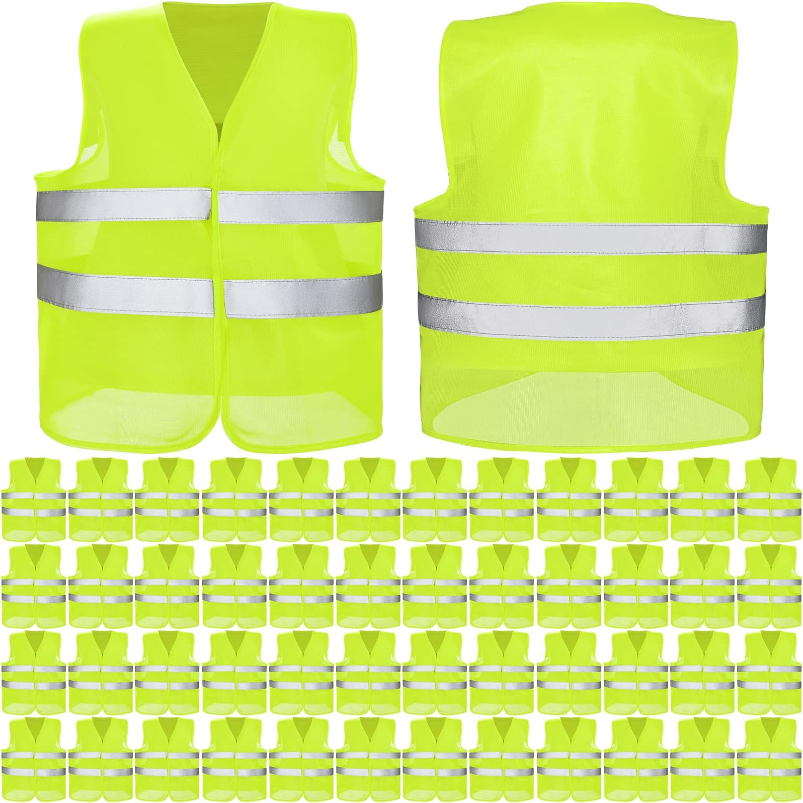 High Visibility Safety Vest Bulk Reflective Mesh Security Vest for Men Women Work Cycling Runner Neon