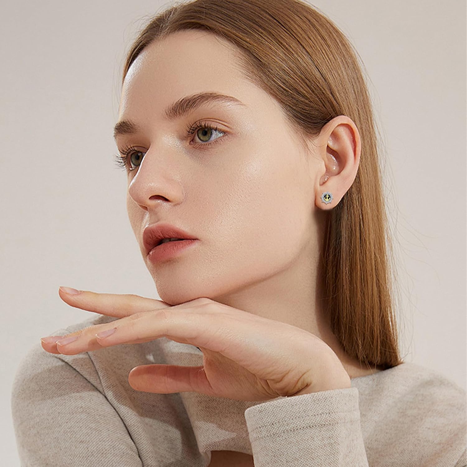 Nautical Earrings for Women 925 Sterling Silver Rudder Anchor Earrings Nautical Jewelry Gifts for Women