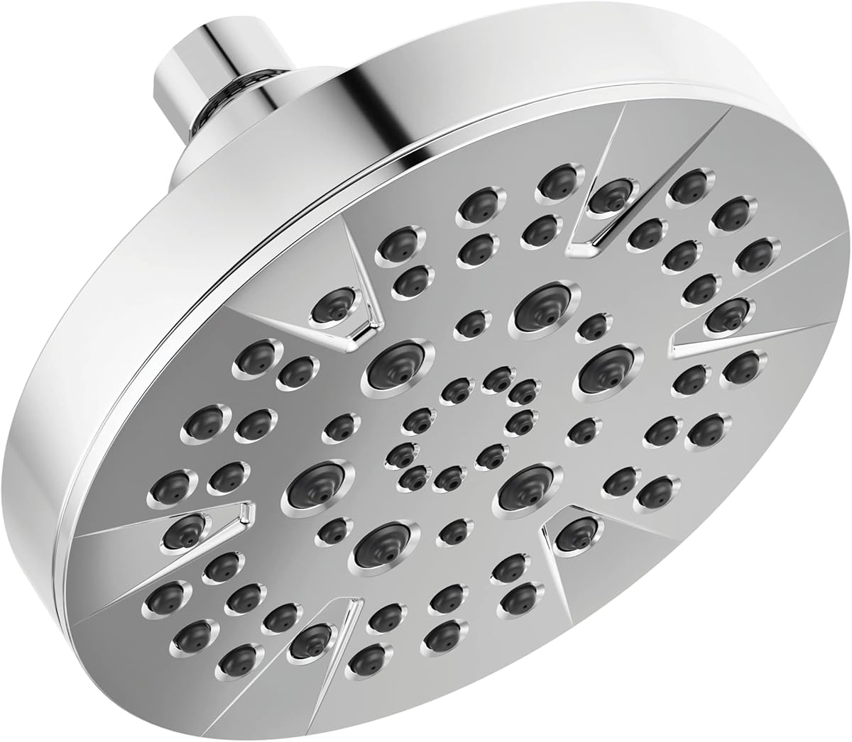 Delta 6-Setting Chrome Shower Head with High Pressure Spray, 6 Inch Round Shower Head, Showerheads, 1.75 GPM Flow Rate, Chrome 52535