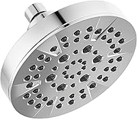 Delta 52535 6-Setting Chrome Shower Head - High Pressure 6 Inch Round Fixed Showerhead, 1.75 GPM Powerful Spray