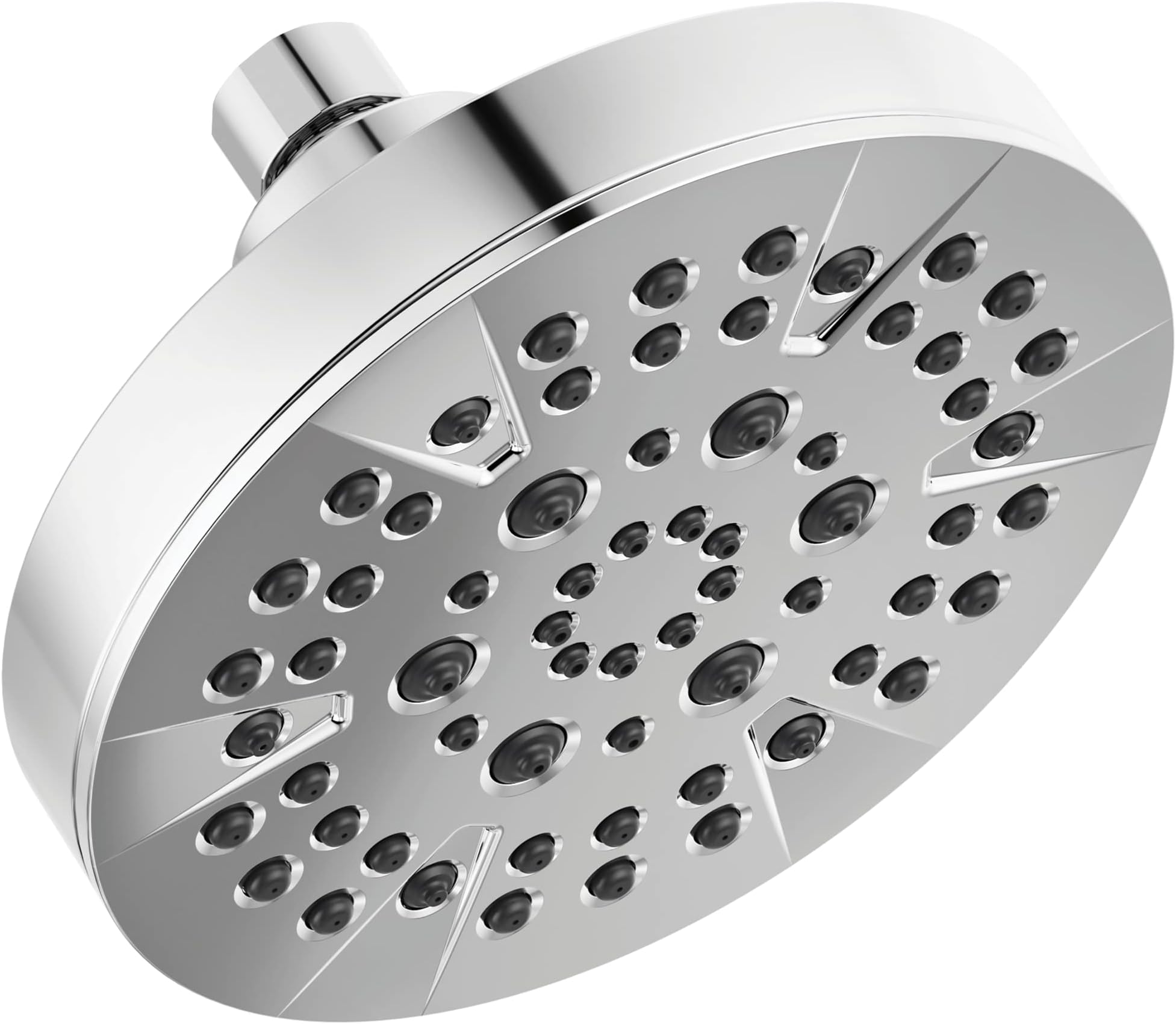 Delta 6-Setting Chrome Shower Head with High Pressure Spray, 6 Inch Round Shower Head, Showerheads, 1.75 GPM Flow Rate, Chrome 52535