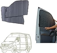 Vista 20 de VanEssential Cubierta Magnética Aislante para Ventana de Oscurecimiento Total Diseñada para Puerta Corredera Mercedes-Benz NCV3 y VS30 con Marco