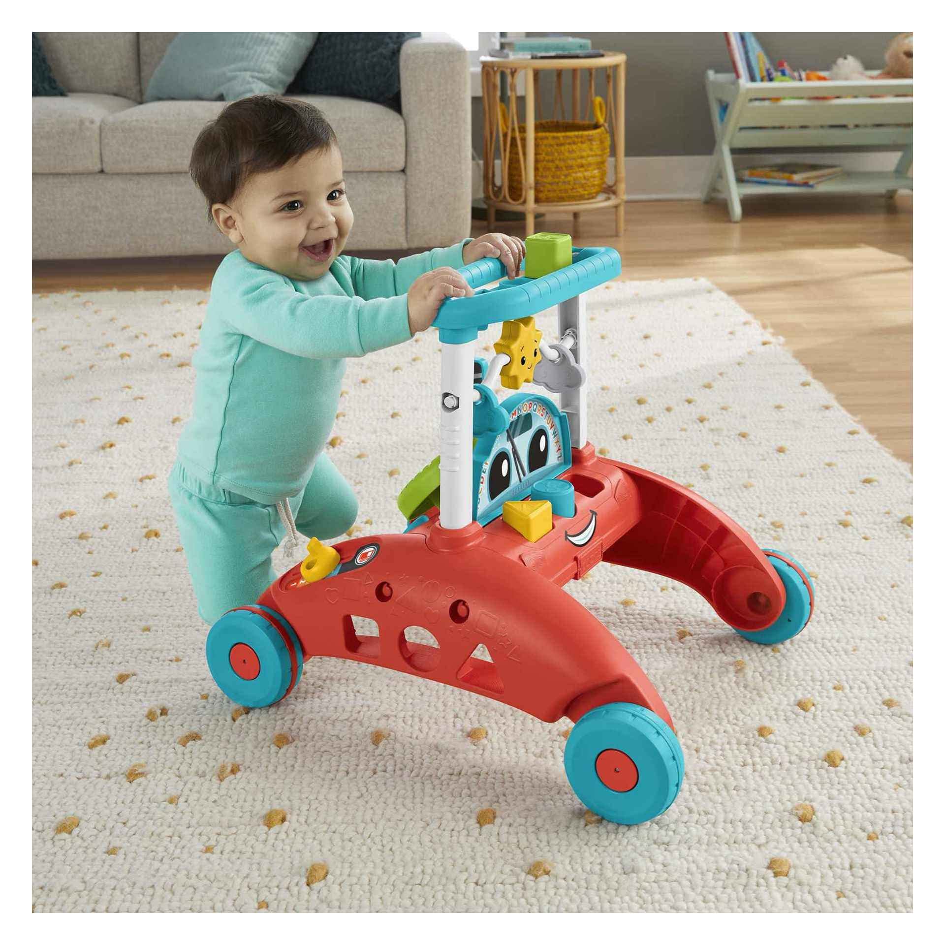Fisher-Price Andador 2 Caras Correpasillos con Actividades con Luces y Sonidos, Juguete para Andar o Sentarse, Regalo para bebé +6 Meses, versión español + portugués + Italiano + inglés (HJP46)