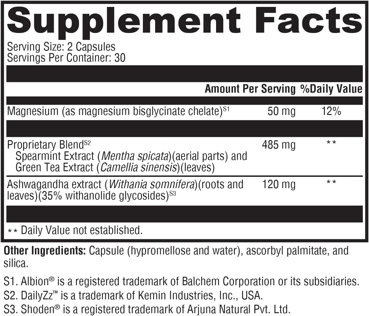 XYMOGEN Sleep & Perform - Magnesium & Ashwagandha Supplement for Sleep & Brain Performance Support - Chelated Magnesium with Shoden Ashwagandha - 60 Capsules