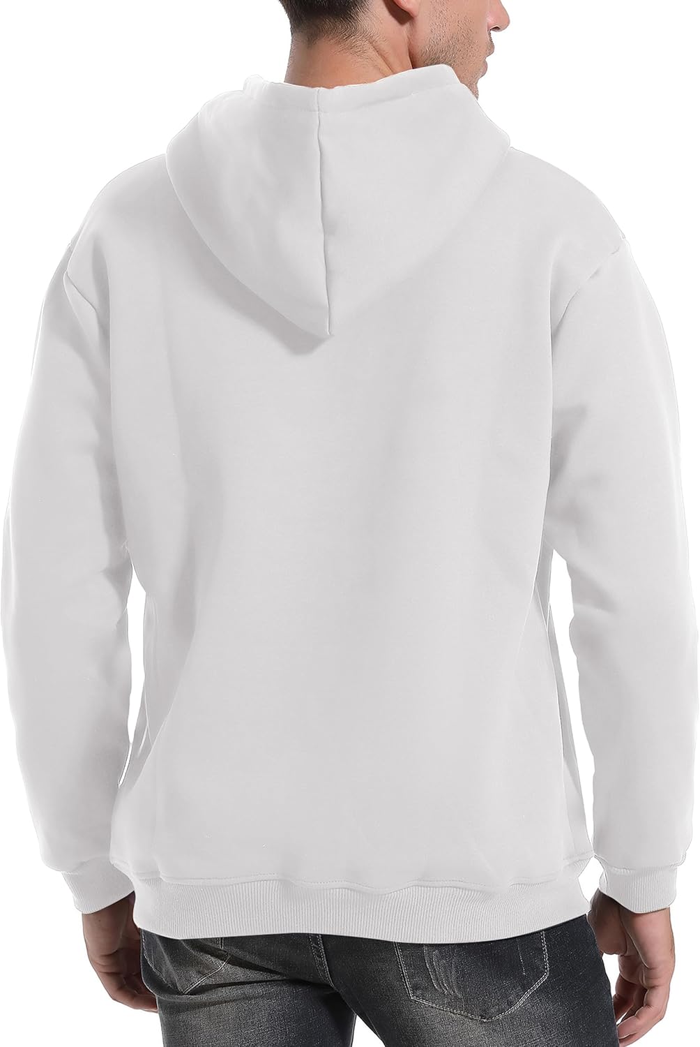 Flygo Men's Casual Fleece Sherpa Lined Hoodie Winter Warm Pullover Hooded Sweatshirt