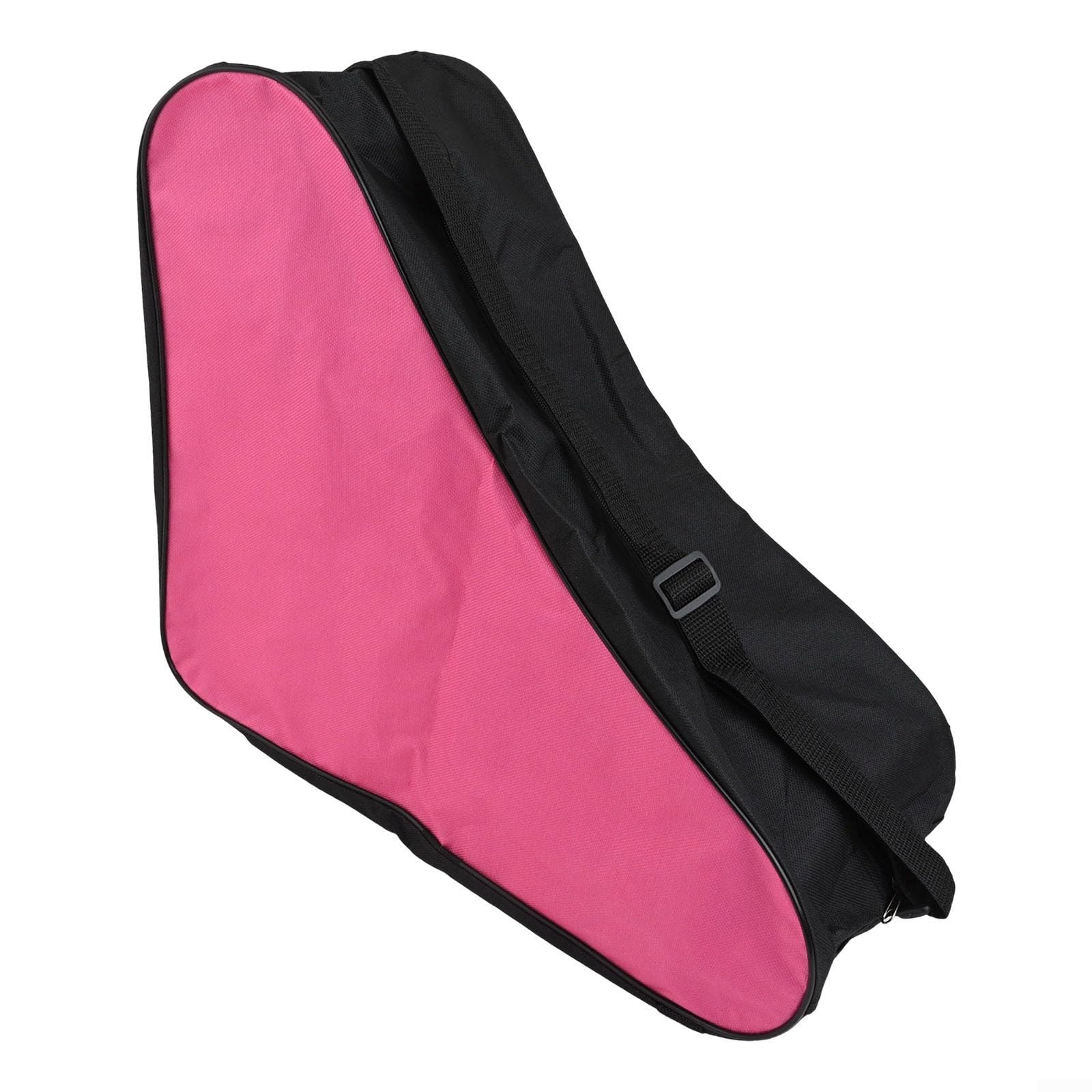 Borsa per pattini a rotelle in tessuto Oxford con spallacci regolabili per un facile trasporto e conservazione (nero e rosa)