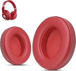 Krone Kalpasmos Beats Studio 3 Replacement Ear Pads, Ear Cushions for Beats Studio 2 & 3 (B0501, B0500) Wired & Wireless Headphone Soft Memory Foam Red