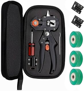 Ferramentas de enxertia profissional Kit de podador de enxerto Tesoura de enxertia para poda de árvores frutíferas de jardim 2 em 1 tesoura Kit de ferramentas de corte conjunto com 3 fitas de lâminas substituíveis