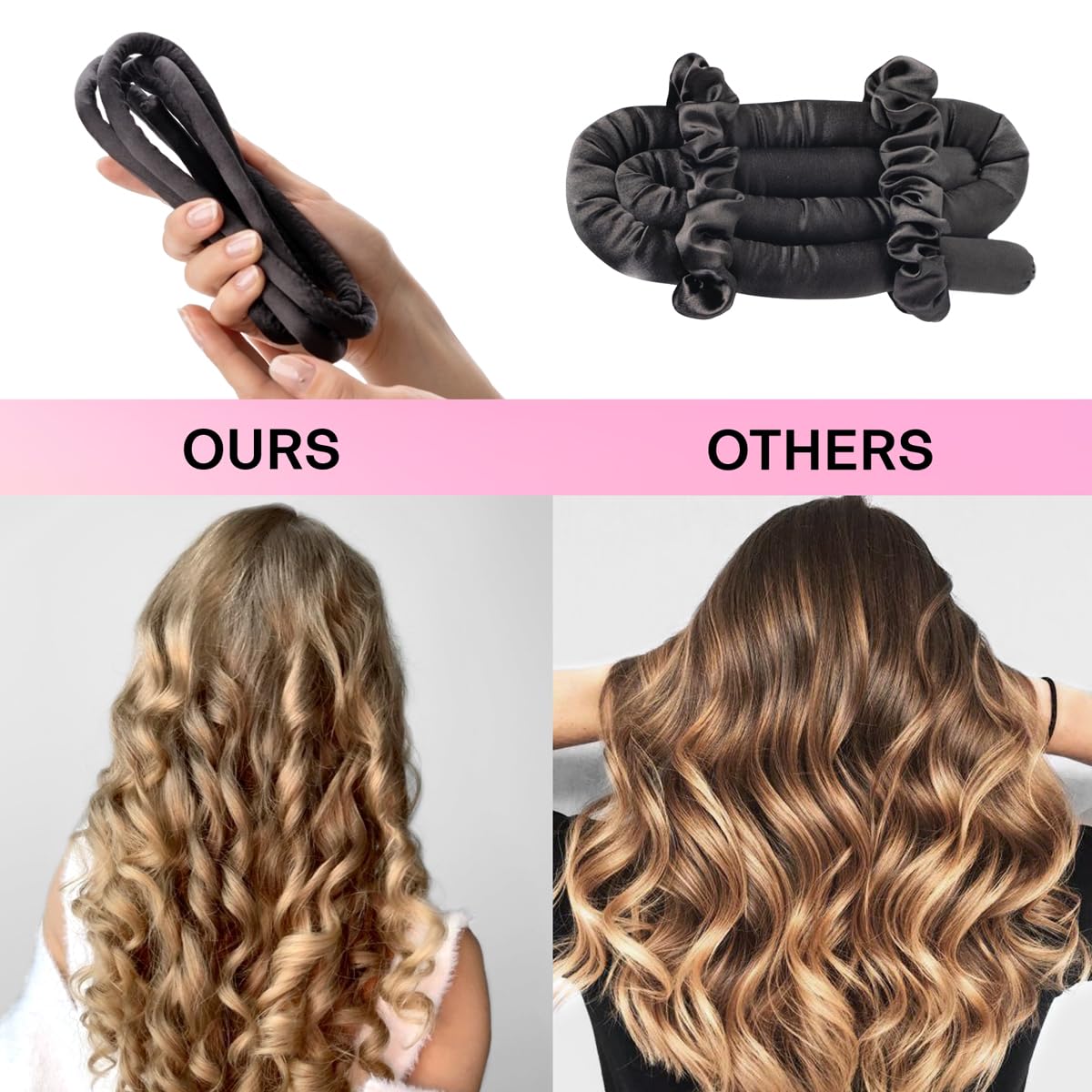 Lanzhire Piccola fascia arricciacapelli per capelli lunghi e corti, per ottenere ricci mentre dormi, arancione tye-dye