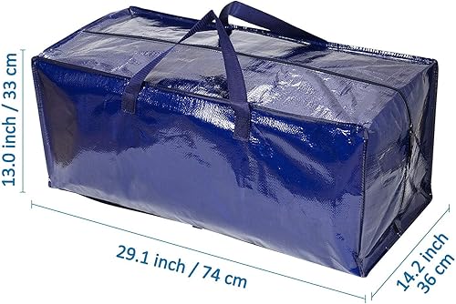 Miniatura 2 de VENO Paquete de 8 bolsas de mudanza de almacenamiento grandes resistentes, 4 paquetes de bolsas grandes para mudanzas con correa y 4 paquetes de