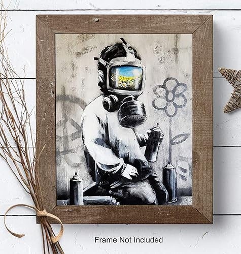 Miniatura 7 de Banksy - Mural urbano urbano de 8 x 10 pulgadas, decoración de pared de arte moderno y contemporáneo para el hogar, apartamento, oficina,