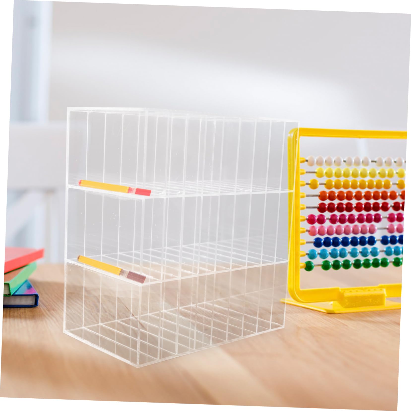 Supporto Per Pennarelli Portatile Con Scomparti Organizer Trasparente Per Scuola Ufficio e Casa Per La Scrivania e Ordine Degli Strumenti Di Cancelleria
