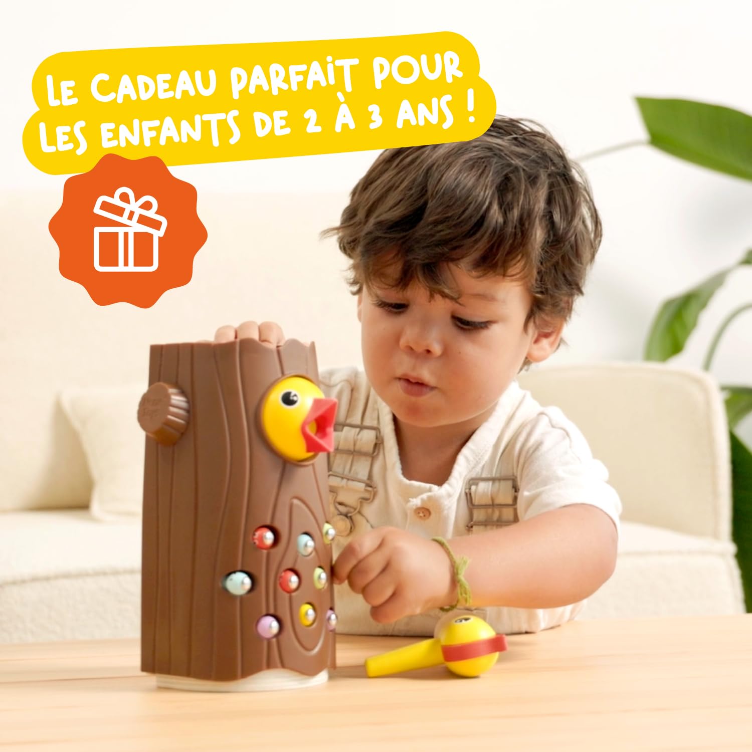 Nene Toys Petit Pic-vert, Jouet Magnétique pour Enfants 2 Ans – Jeu Éducatif en Bois pour Tout-Petits, Améliore la Motricité Fine et la Reconnaissance des Couleurs – Cadeau pour Garçons Filles 2 3 Ans
