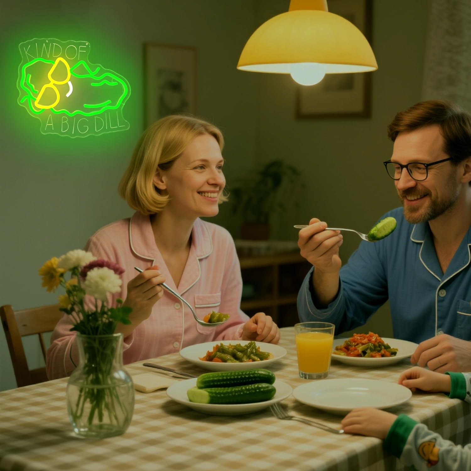 Dill Pickle Neon Sign Funny Pickle Led Sign Dimmable Pickles Gifts Led Wall Decor Kind Of A Big Dill Neon Lights Gag Cucumber Neon Wall Art for Home Kitchen